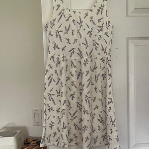 H&M White Mini Dress with Purple Floral Print